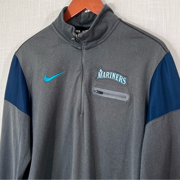 Nike Seattle Mariners Pull Over Half Zip Blue Grey Size M - Picture 7 of 11